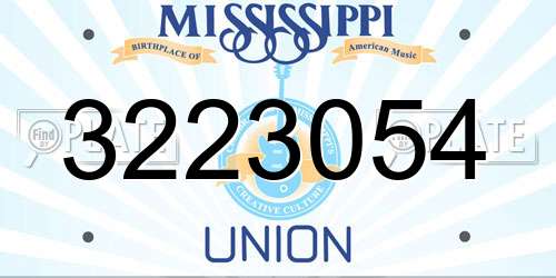 3223054 Mississippi License Plate