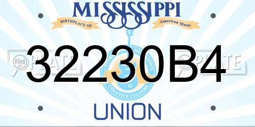 32230B4 Mississippi License Plate