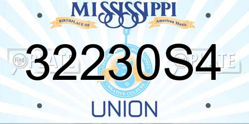 32230S4 Mississippi License Plate