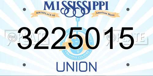 3225015 Mississippi License Plate