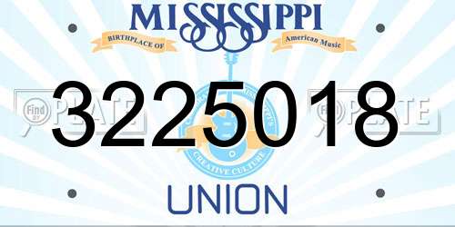 3225018 Mississippi License Plate