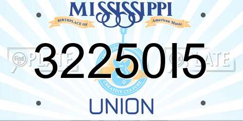 32250I5 Mississippi License Plate