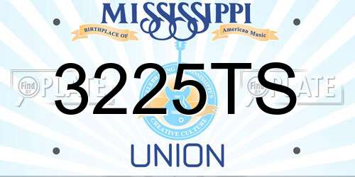 3225TS Mississippi License Plate