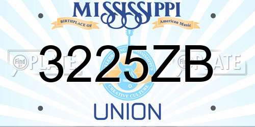 3225ZB Mississippi License Plate