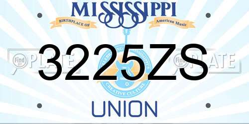 3225ZS Mississippi License Plate