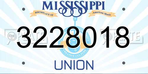 3228018 Mississippi License Plate