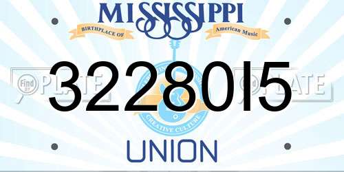 32280I5 Mississippi License Plate