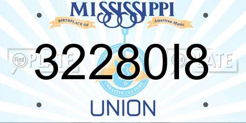 32280I8 Mississippi License Plate