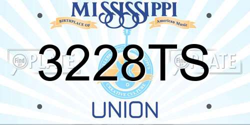3228TS Mississippi License Plate