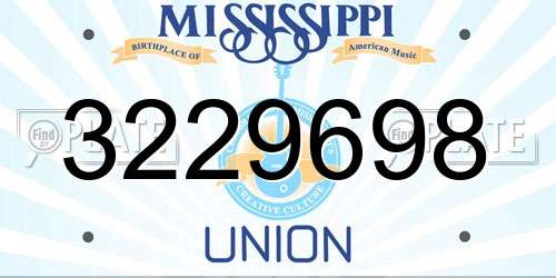 3229698 Mississippi License Plate