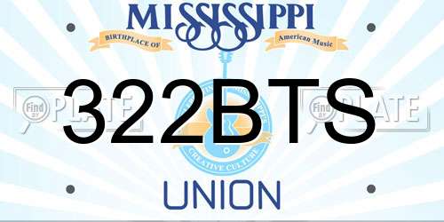 322BTS Mississippi License Plate