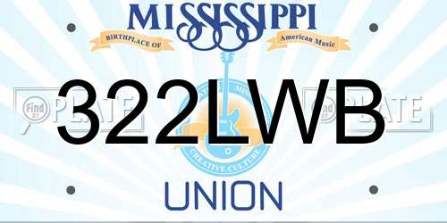 322LWB Mississippi License Plate