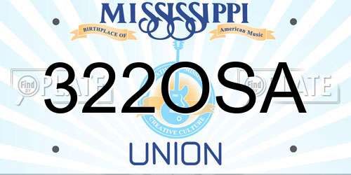 322OSA Mississippi License Plate