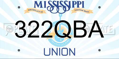 322QBA Mississippi License Plate