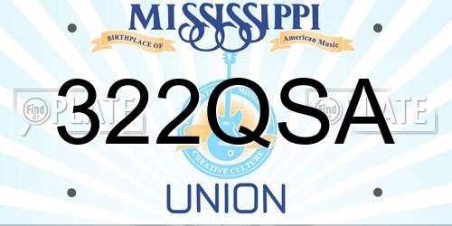 322QSA Mississippi License Plate
