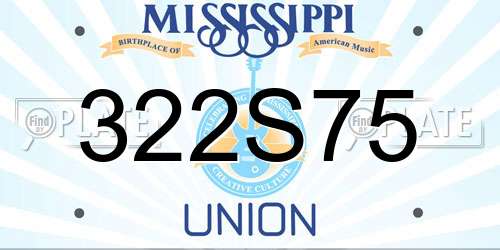 322S75 Mississippi License Plate