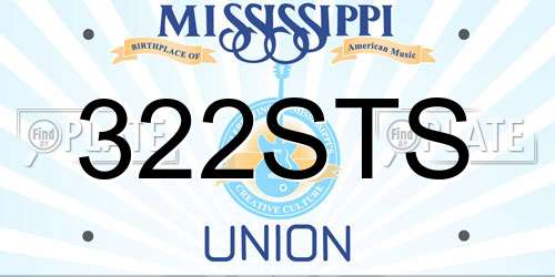 322STS Mississippi License Plate