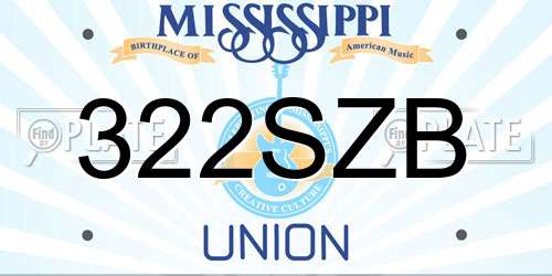 322SZB Mississippi License Plate