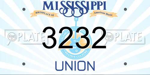 3232 Mississippi License Plate