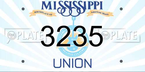3235 Mississippi License Plate