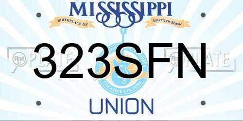323SFN Mississippi License Plate
