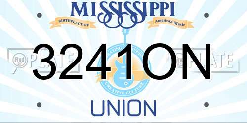 3241ON Mississippi License Plate