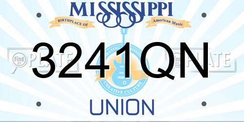 3241QN Mississippi License Plate
