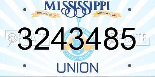 3243485 Mississippi License Plate