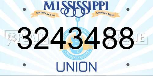 3243488 Mississippi License Plate