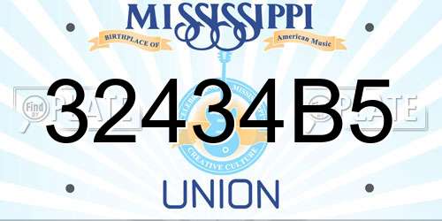 32434B5 Mississippi License Plate