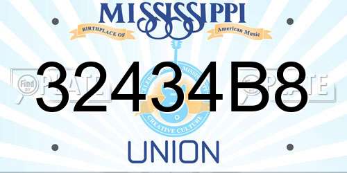 32434B8 Mississippi License Plate