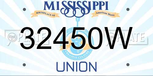 32450W Mississippi License Plate
