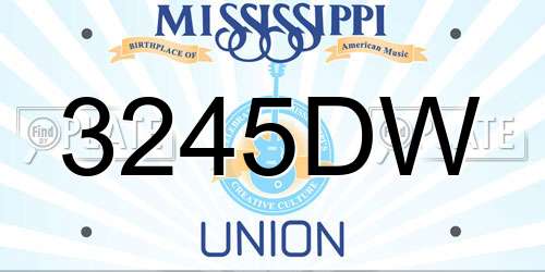 3245DW Mississippi License Plate