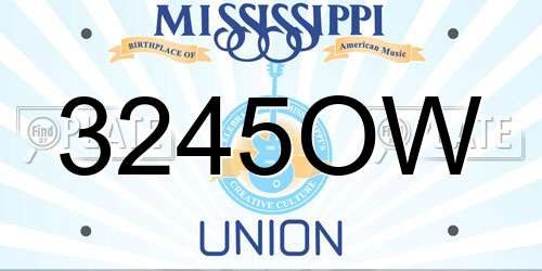 3245OW Mississippi License Plate