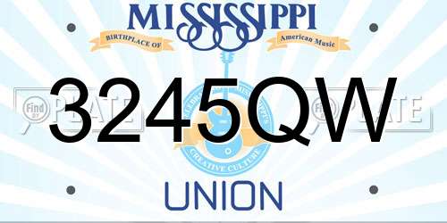 3245QW Mississippi License Plate