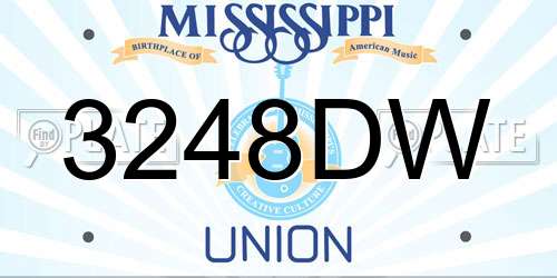 3248DW Mississippi License Plate