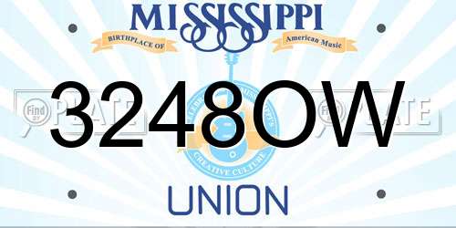 3248OW Mississippi License Plate