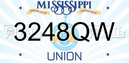 3248QW Mississippi License Plate