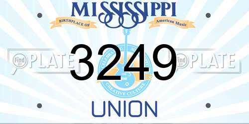 3249 Mississippi License Plate