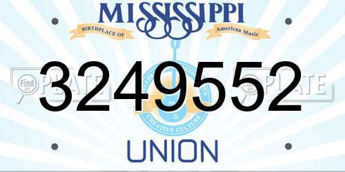 3249552 Mississippi License Plate