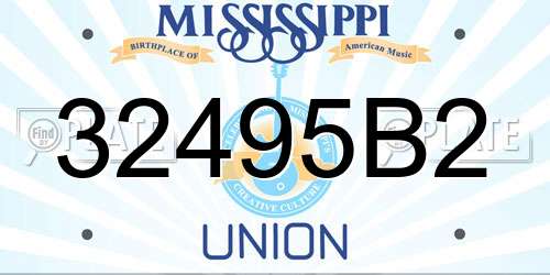 32495B2 Mississippi License Plate
