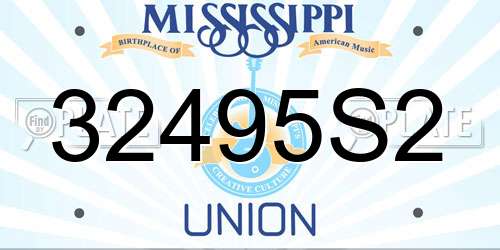 32495S2 Mississippi License Plate