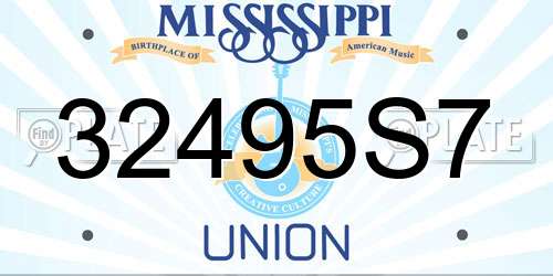 32495S7 Mississippi License Plate