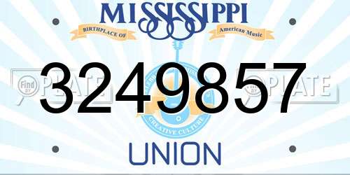 3249857 Mississippi License Plate