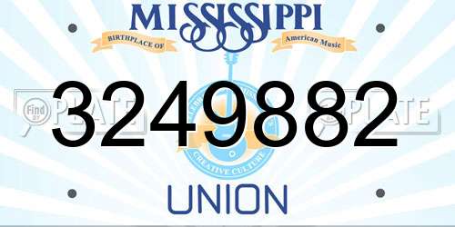 3249882 Mississippi License Plate