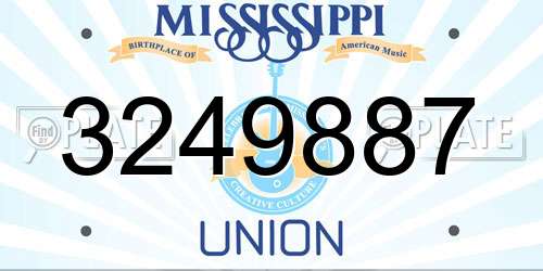 3249887 Mississippi License Plate