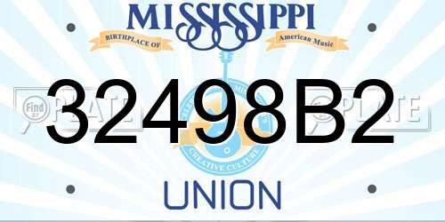 32498B2 Mississippi License Plate
