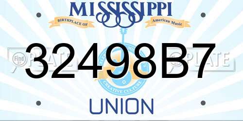 32498B7 Mississippi License Plate