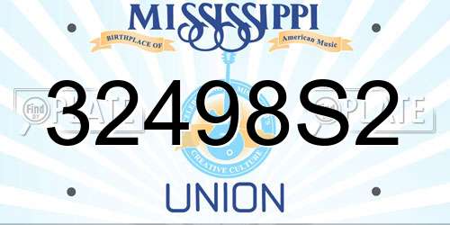 32498S2 Mississippi License Plate