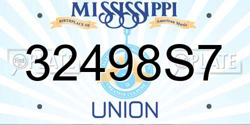 32498S7 Mississippi License Plate